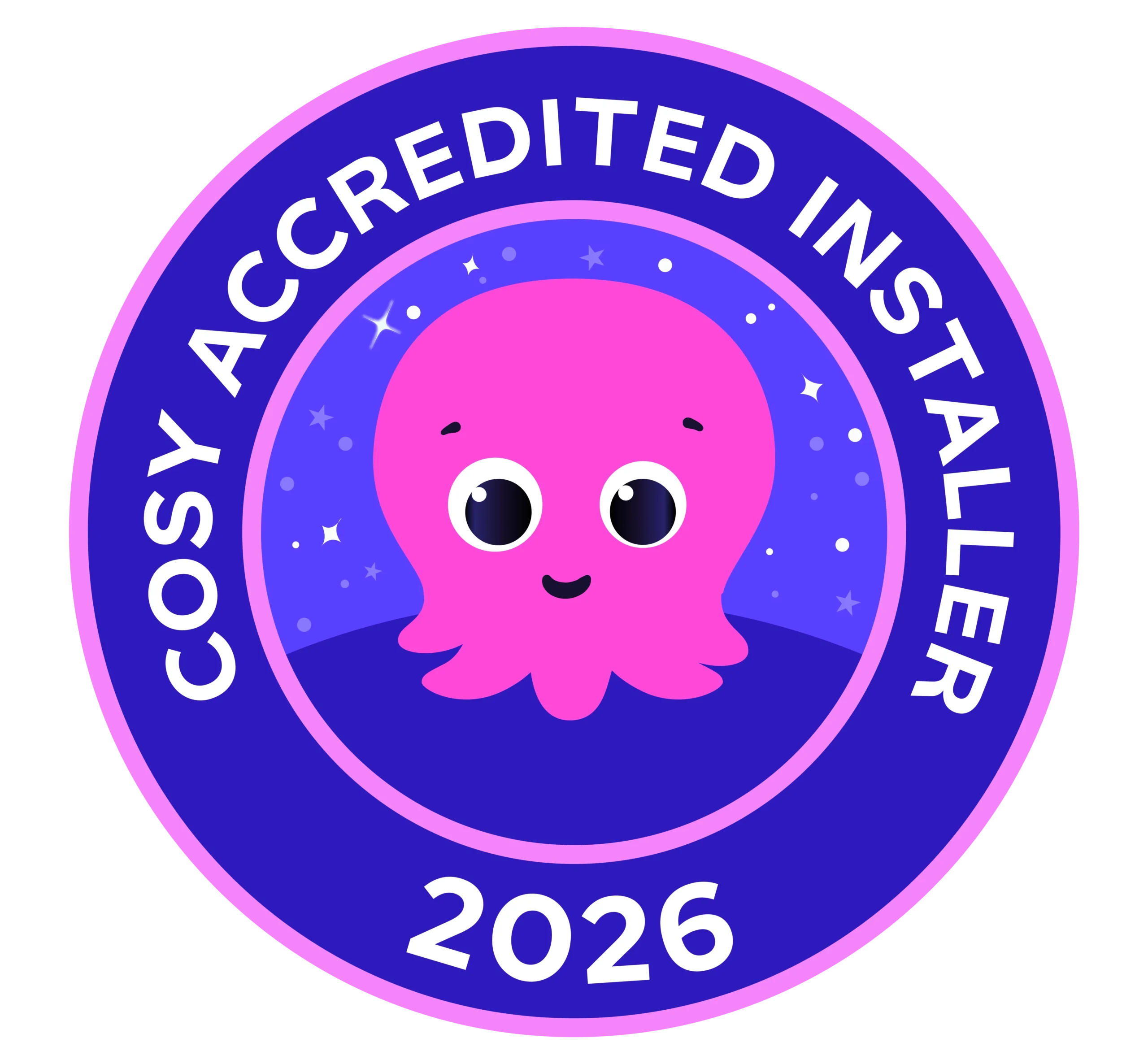 Cosy accredited installer 2026 badge